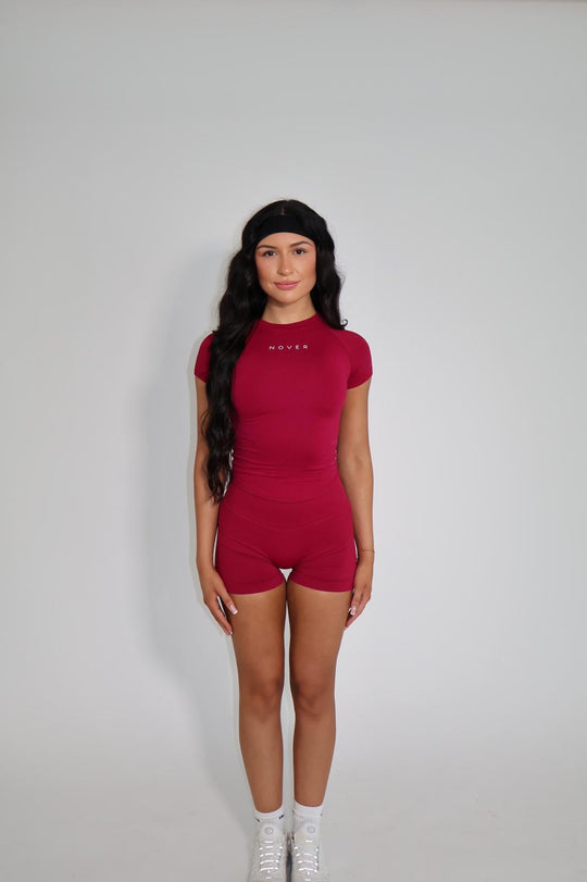 Aura Slim Fit Tee - Crimson