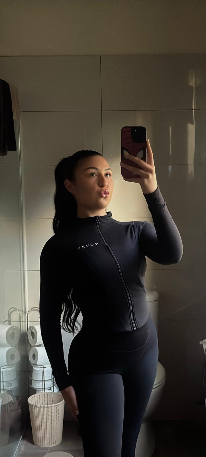 Sculpt Zip Crop - Midnight