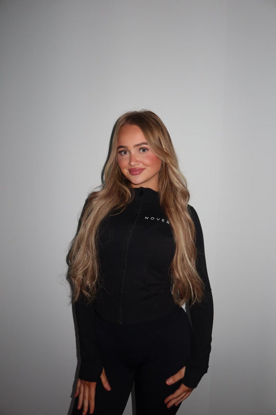 Sculpt Zip Crop - Midnight